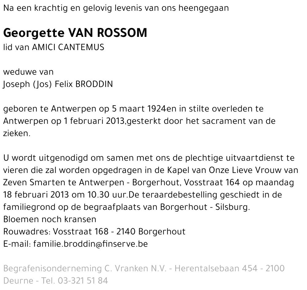 Georgette Van Rossom