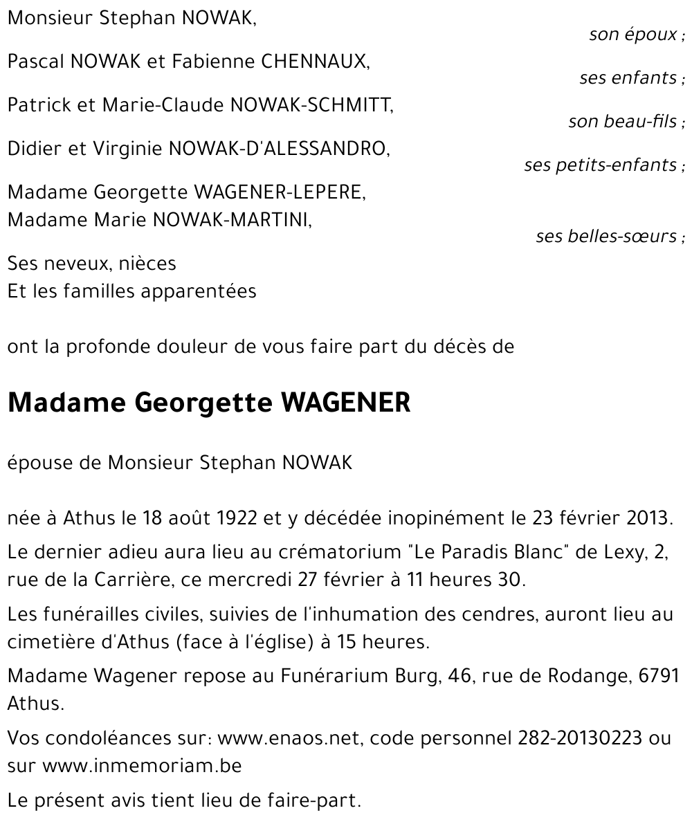 Georgette WAGENER