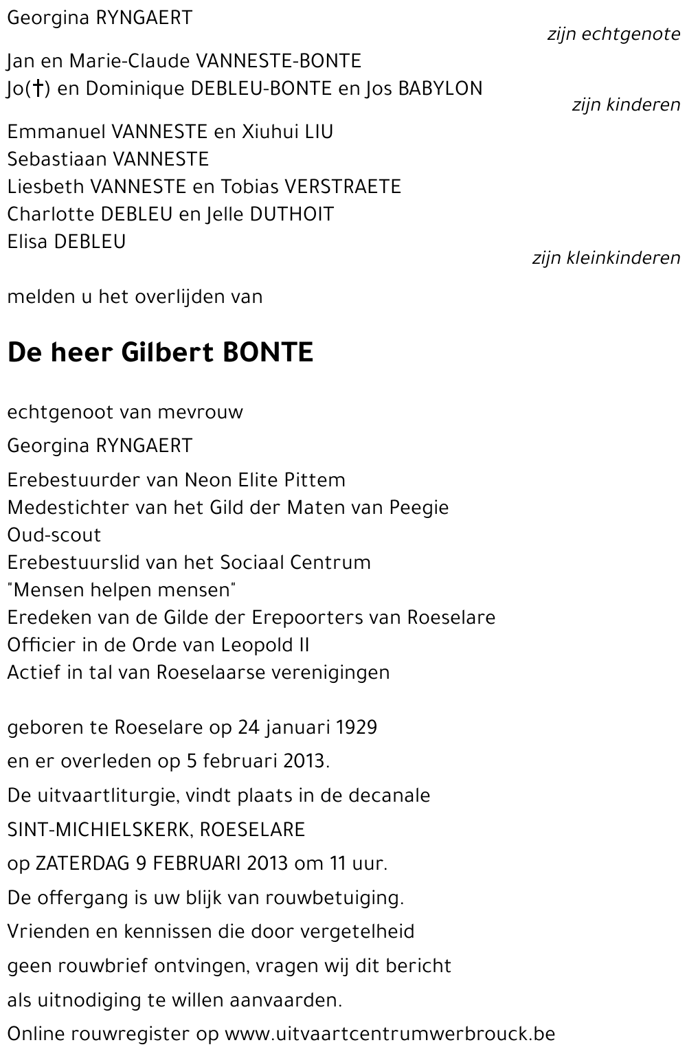 Gilbert BONTE