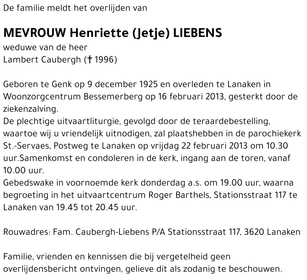 Henriette (Jetje) Liebens