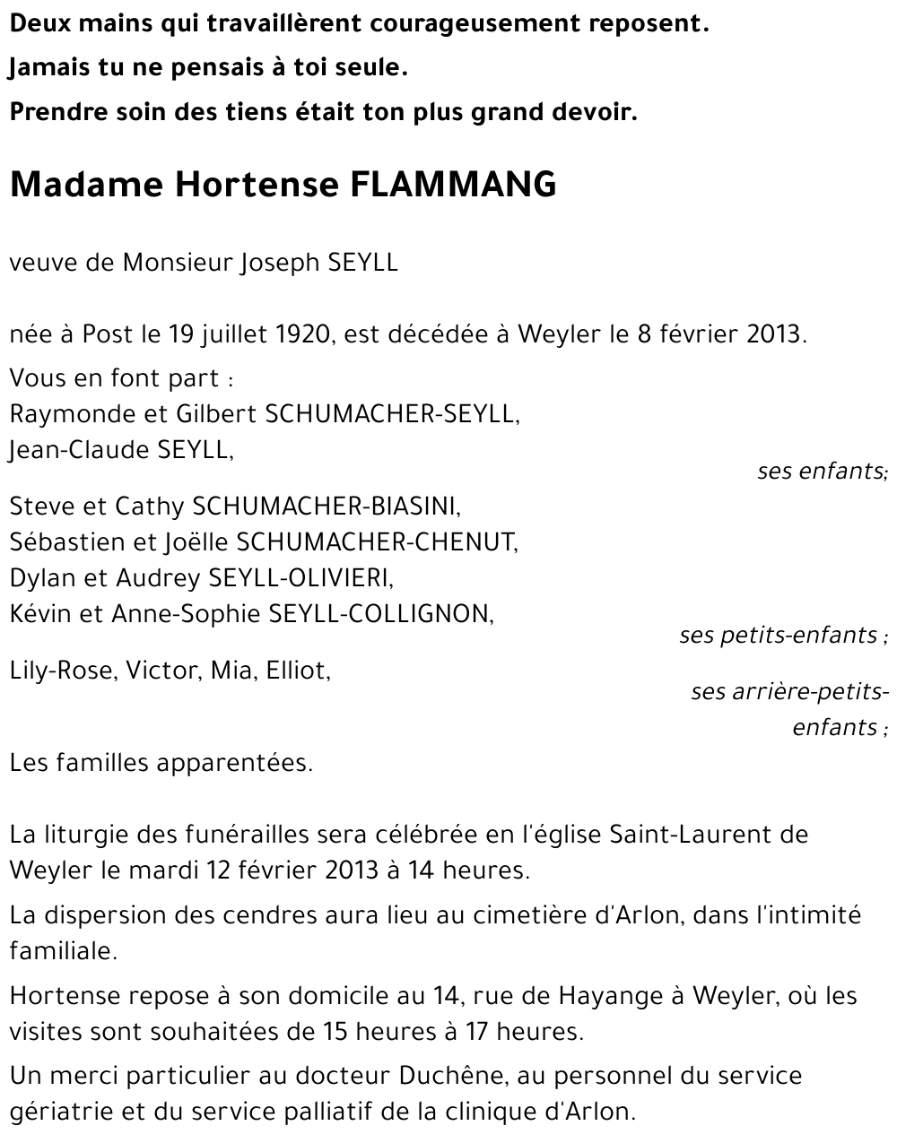 Hortense FLAMMANG