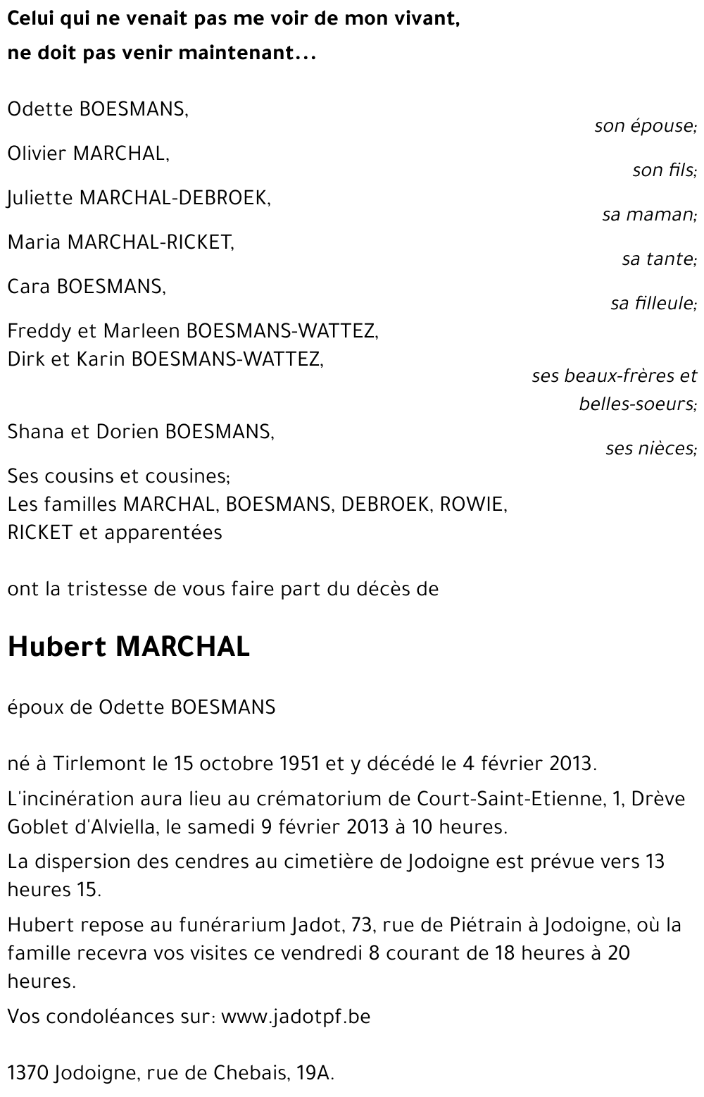 Hubert MARCHAL
