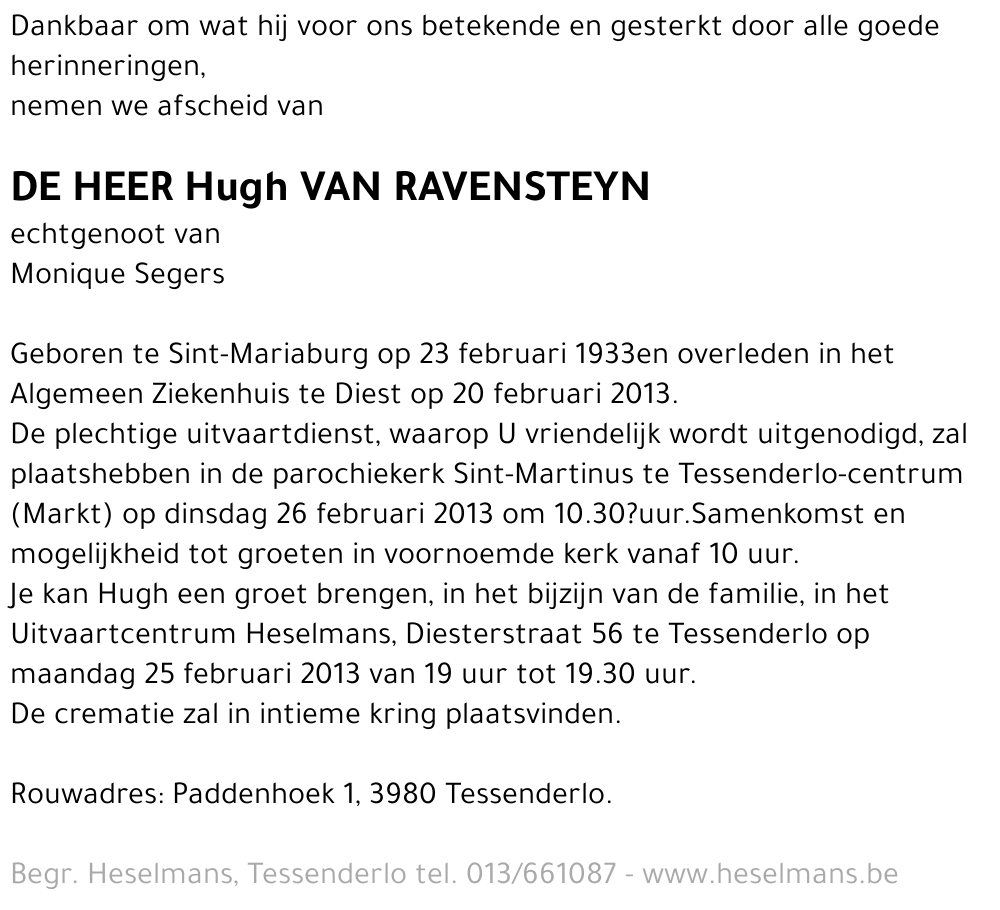 Hugh Van Ravensteyn