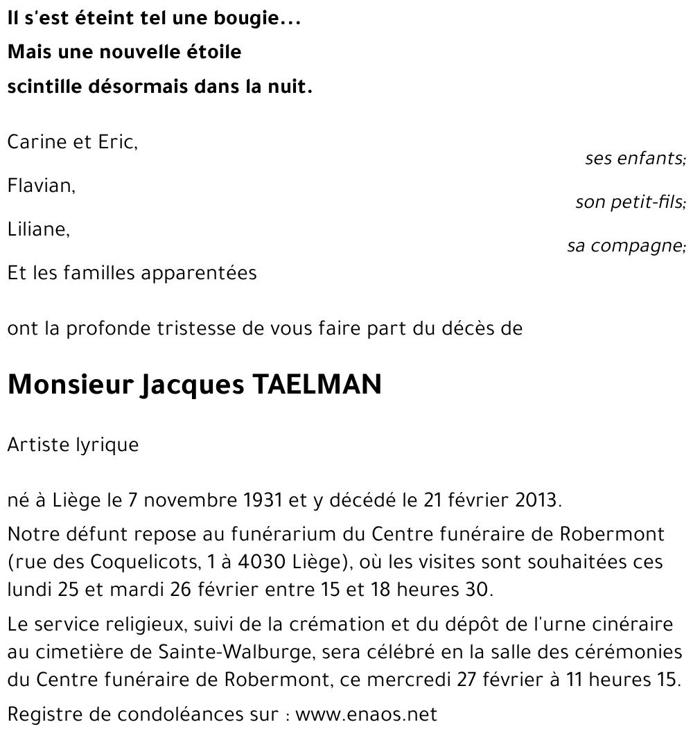 Jacques TAELMAN