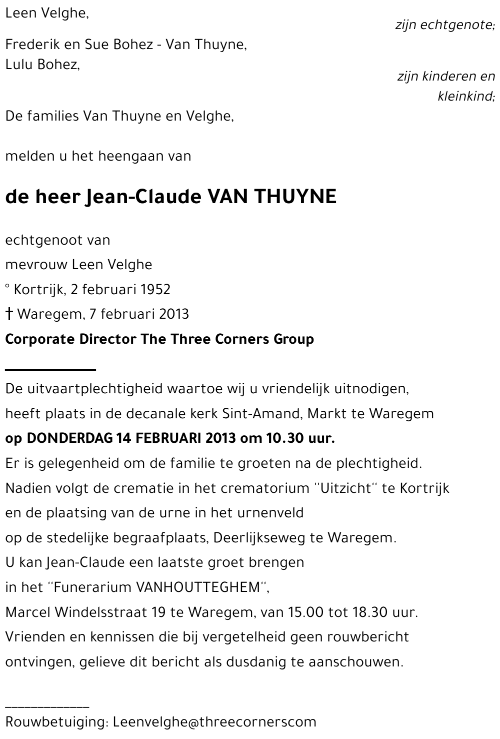 Jean-Claude VAN THUYNE