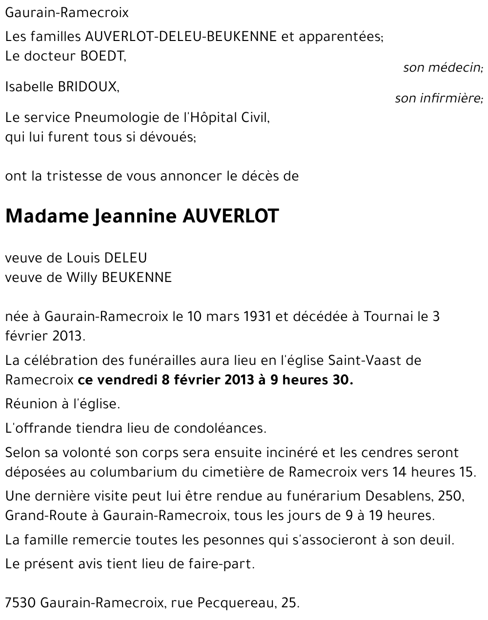 Jeannine AUVERLOT
