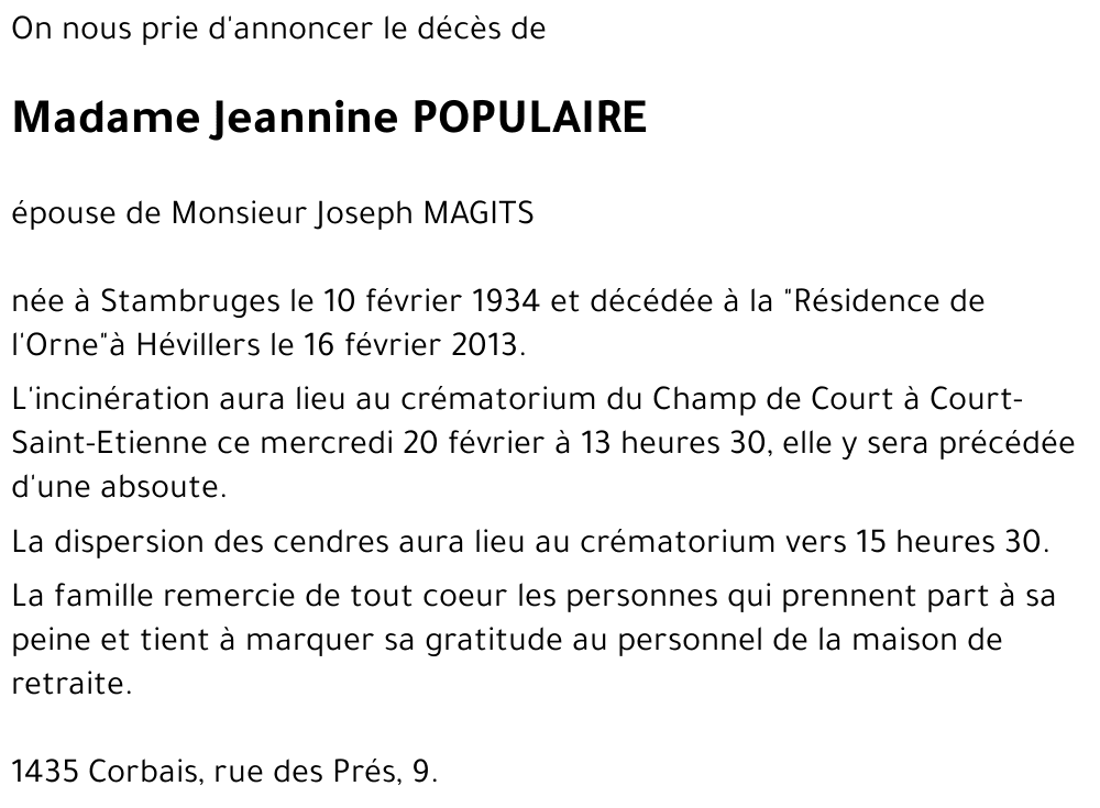 Jeannine POPULAIRE