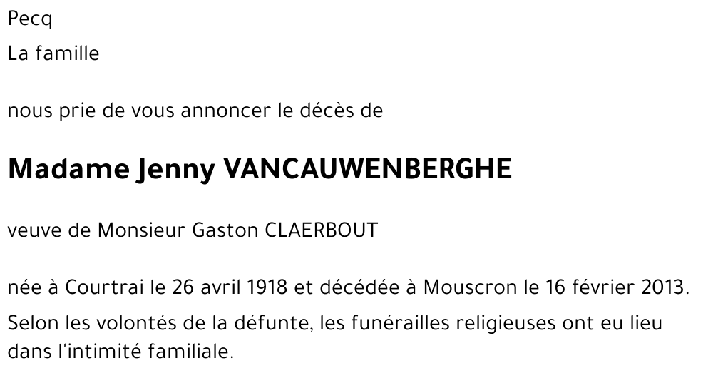 Jenny VANCAUWENBERGHE