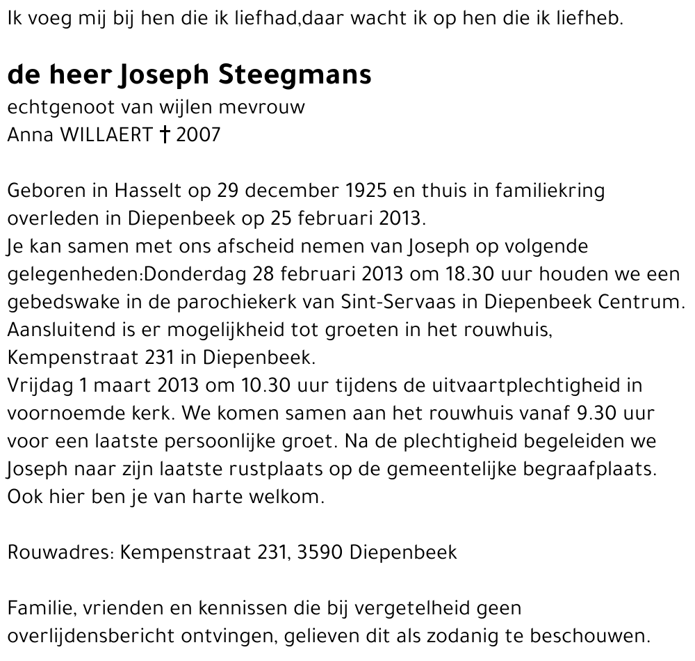 Joseph STEEGMANS