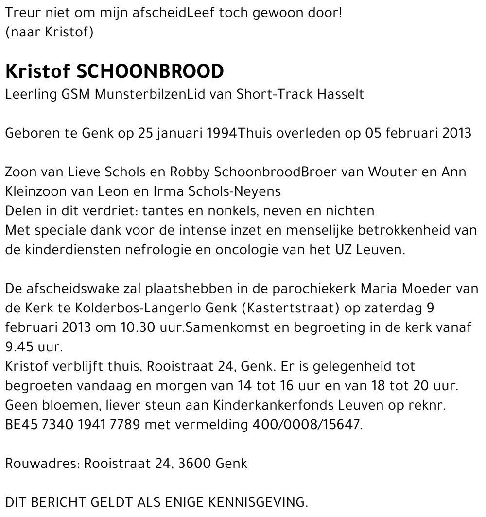 Kristof SCHOONBROOD