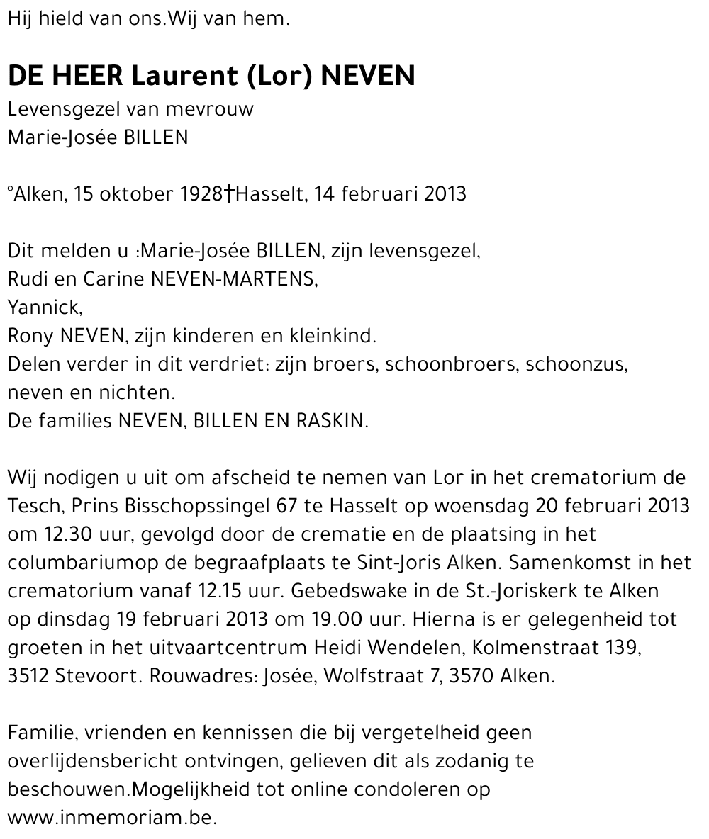 Laurent (Lor) NEVEN