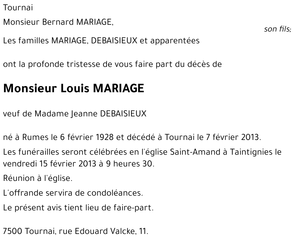 Louis MARIAGE