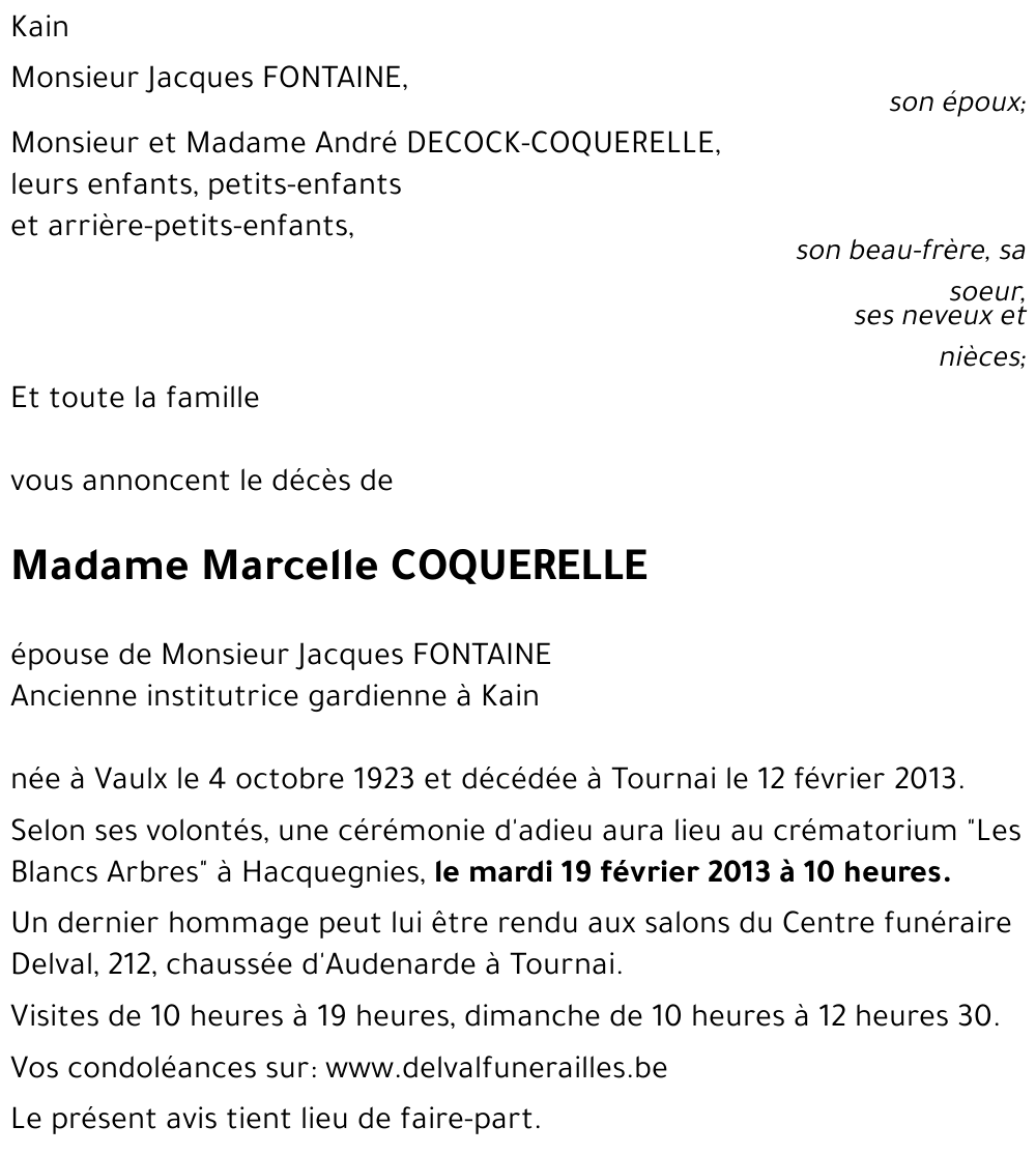 Marcelle COQUERELLE