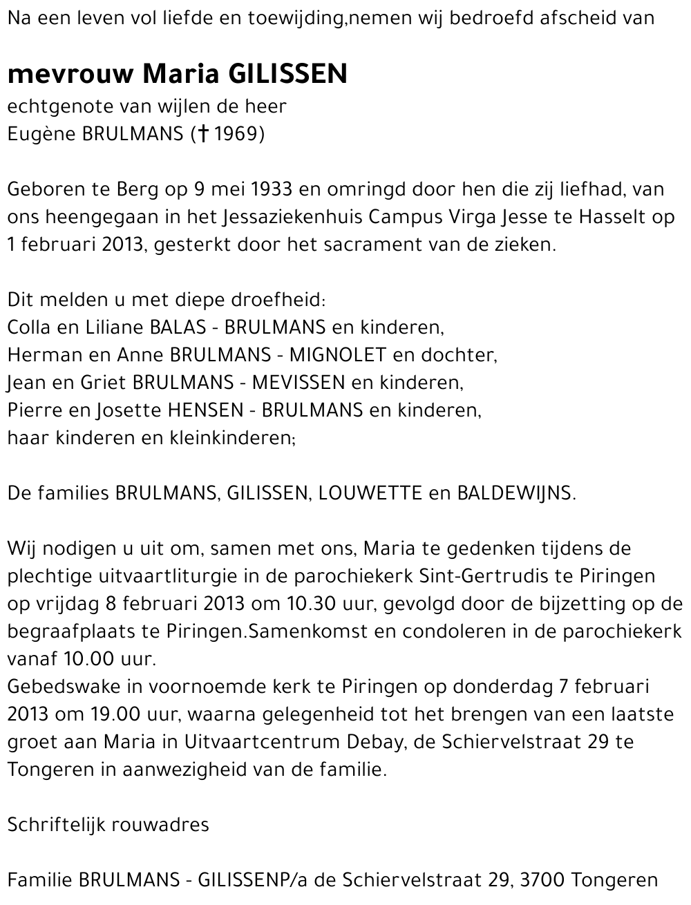 Maria GILISSEN