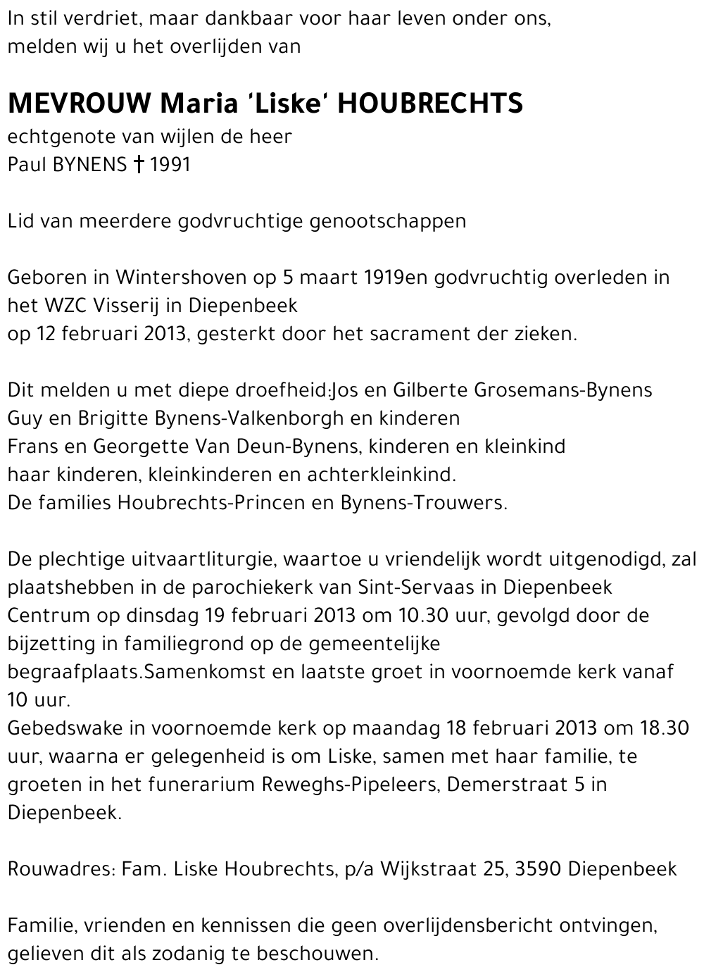 Maria 'Liske' Houbrechts