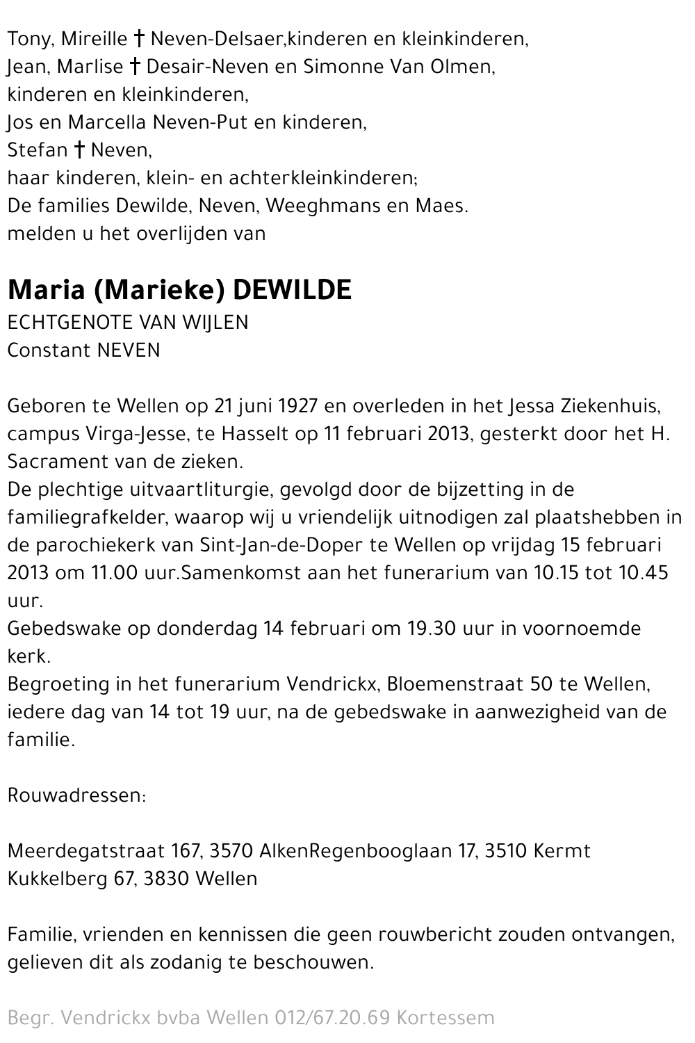 Maria (Marieke) Dewilde