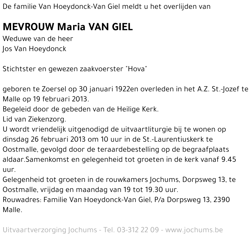 Maria Van Giel