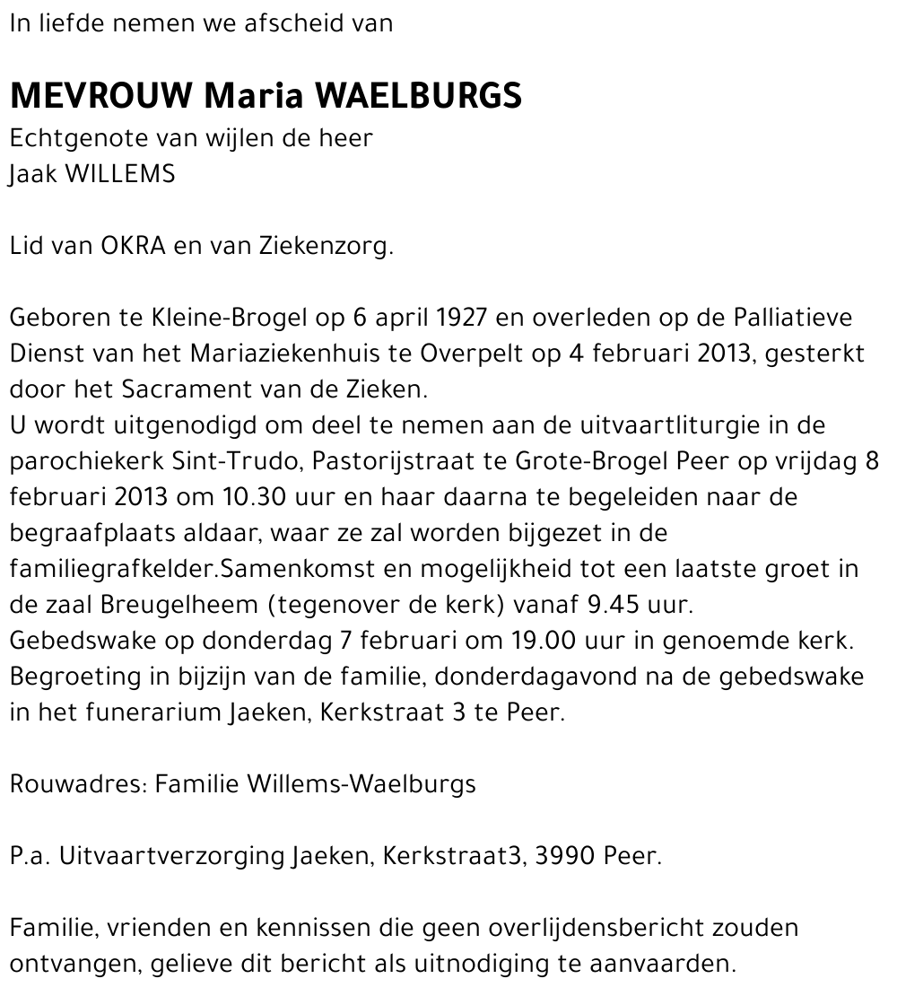 Maria WAELBURGS