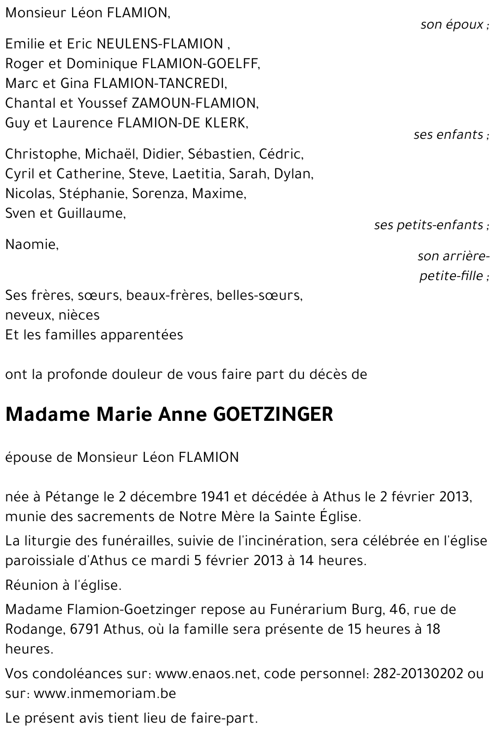Marie Anne GOETZINGER