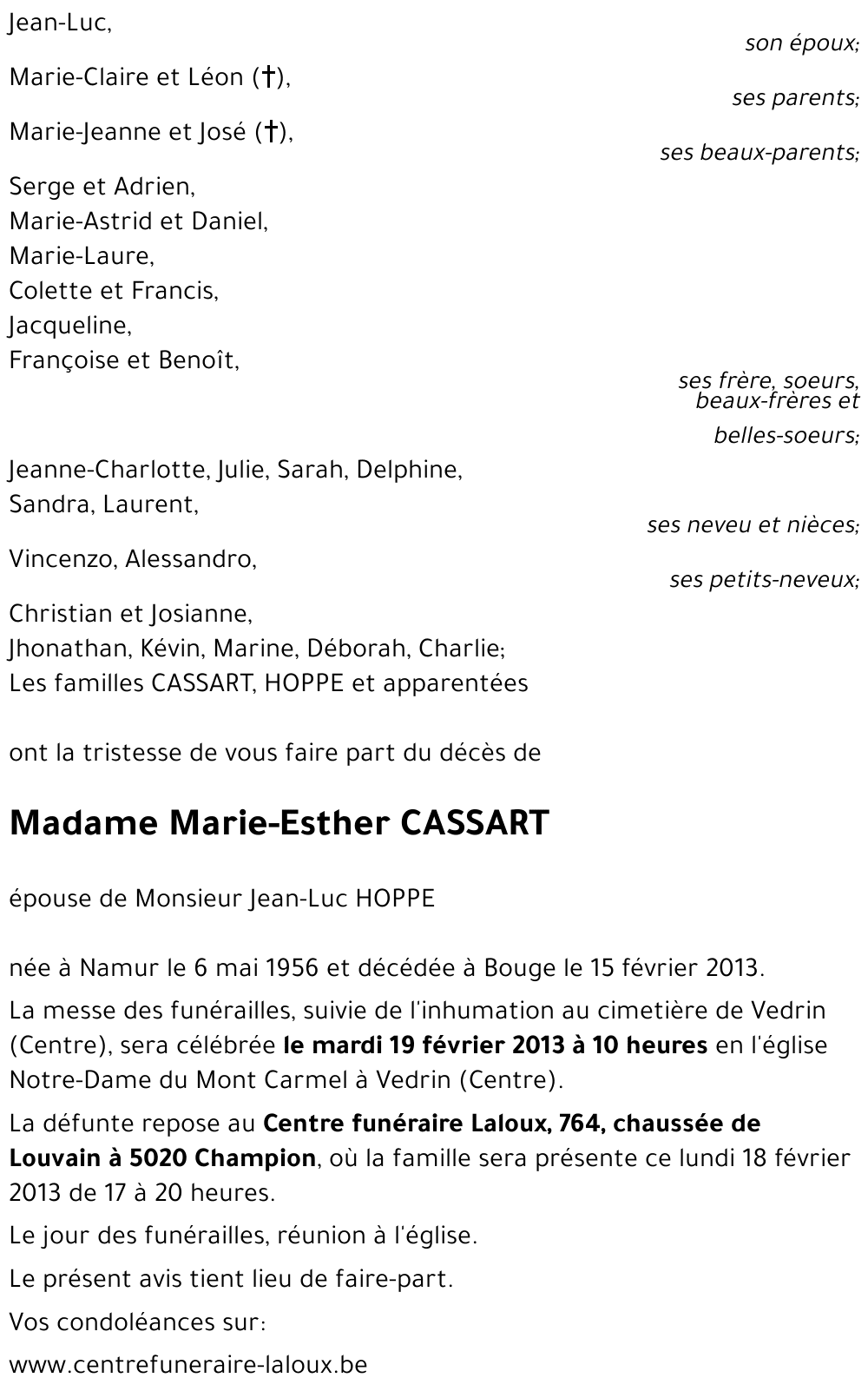 Marie-Esther CASSART