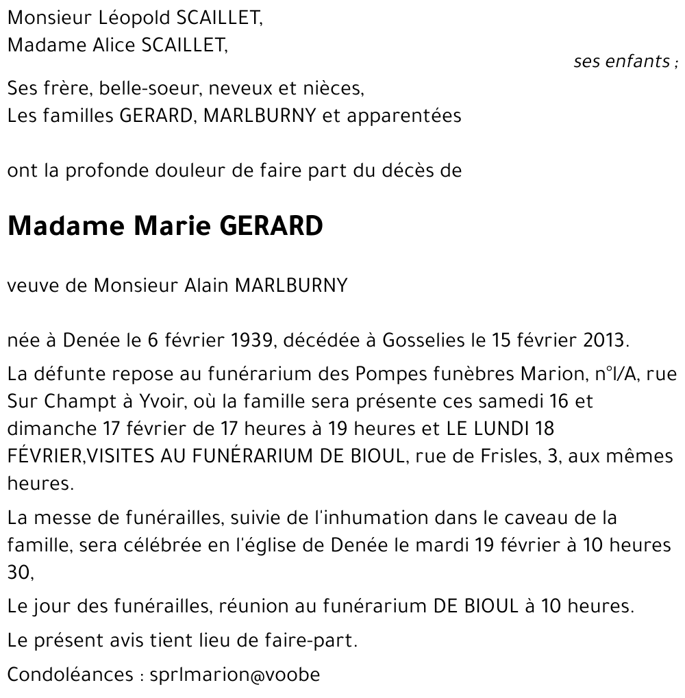 Marie GERARD