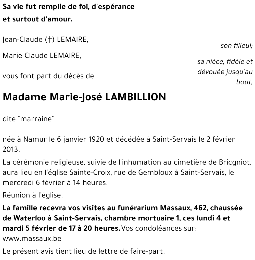 Marie-José LAMBILLION
