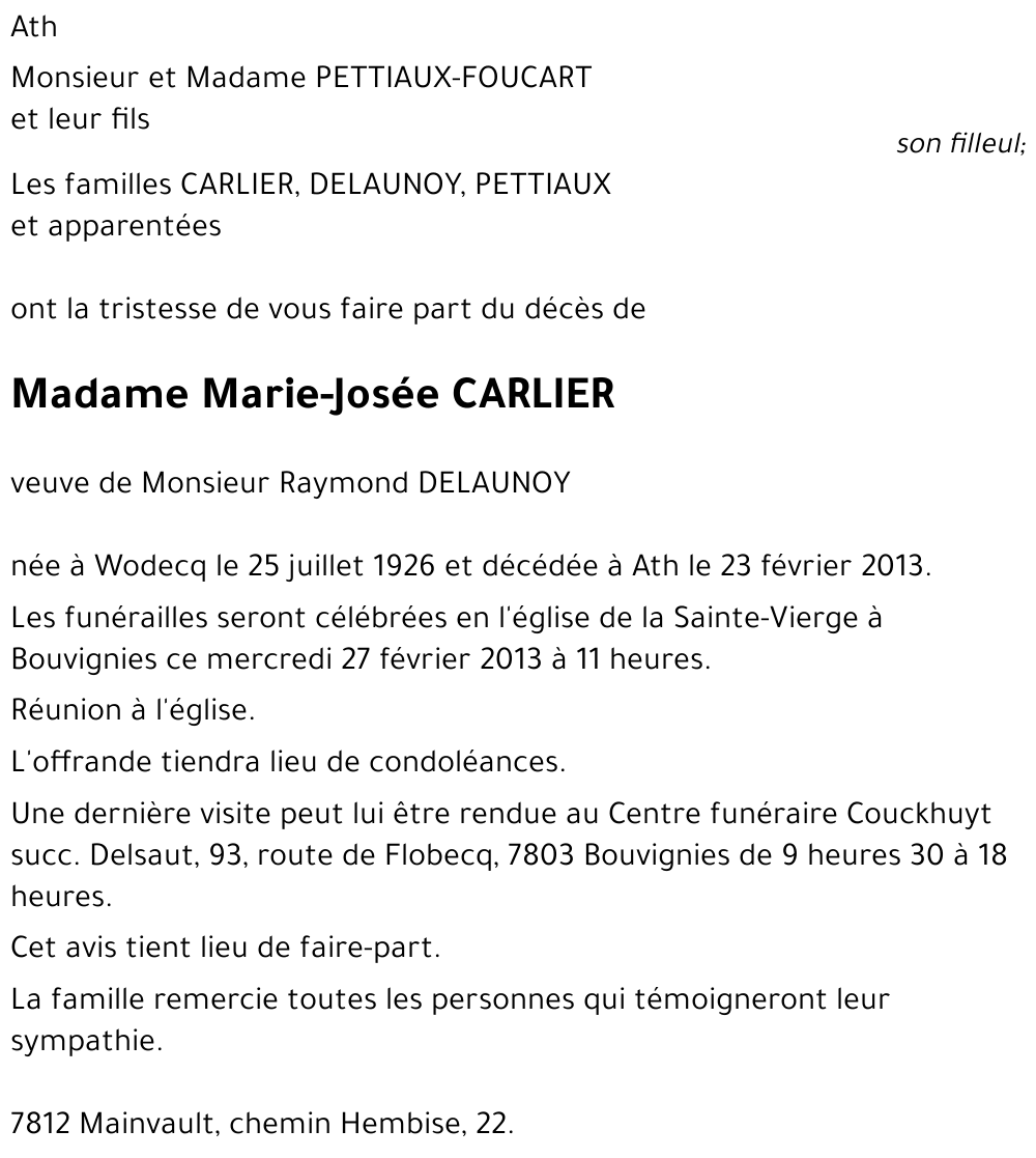 Marie-Josée CARLIER