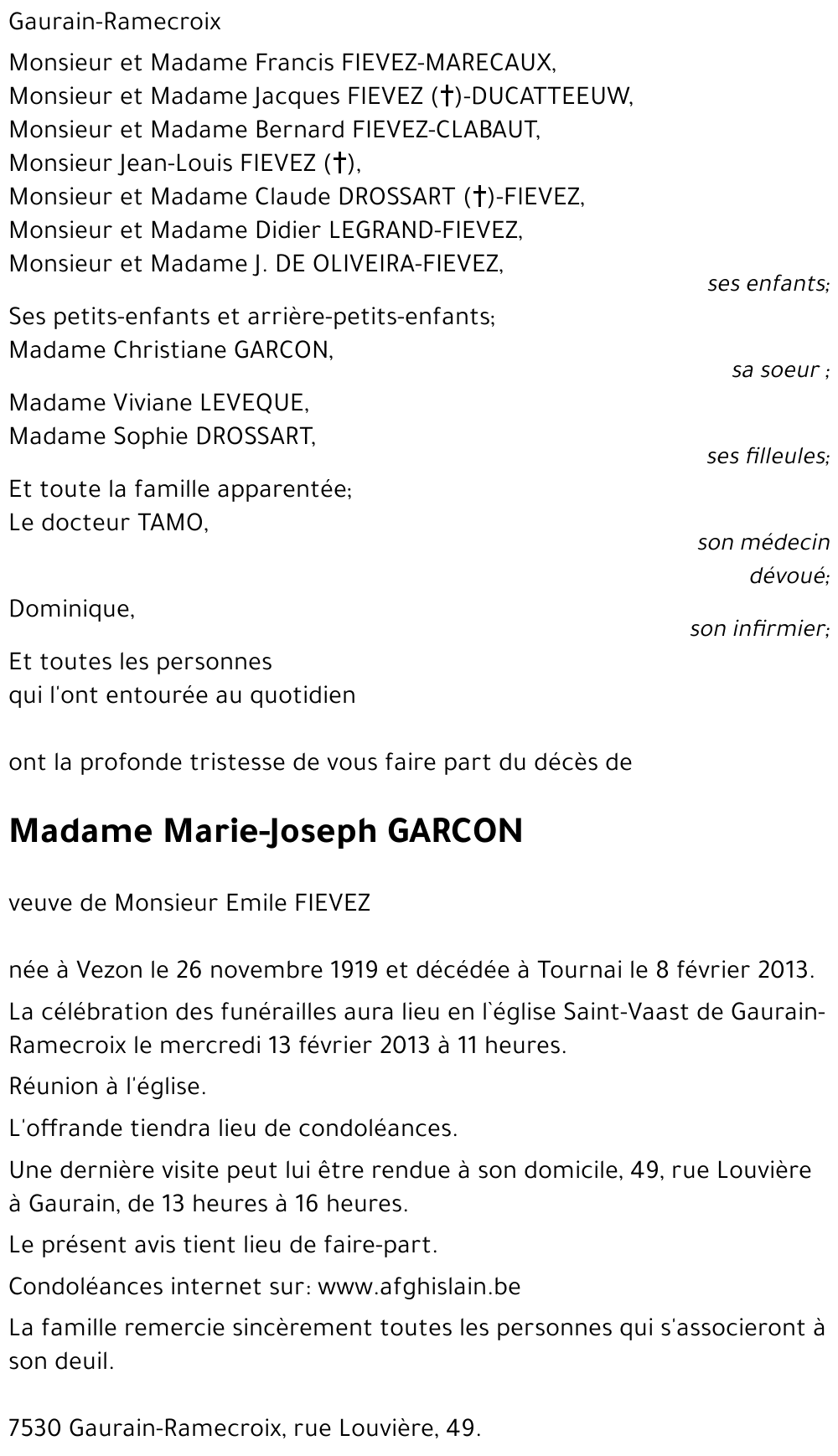 Marie-Joseph GARCON