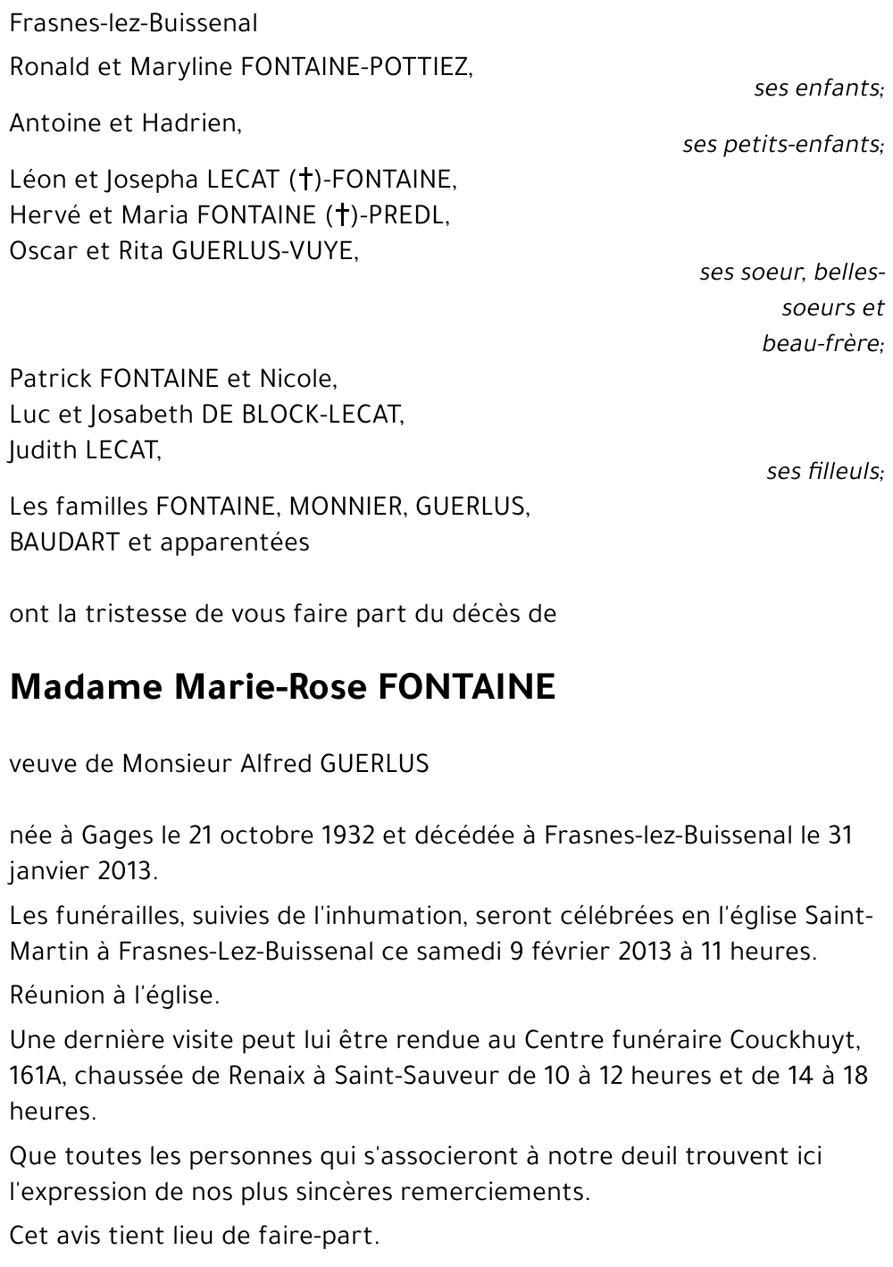 Marie-Rose FONTAINE