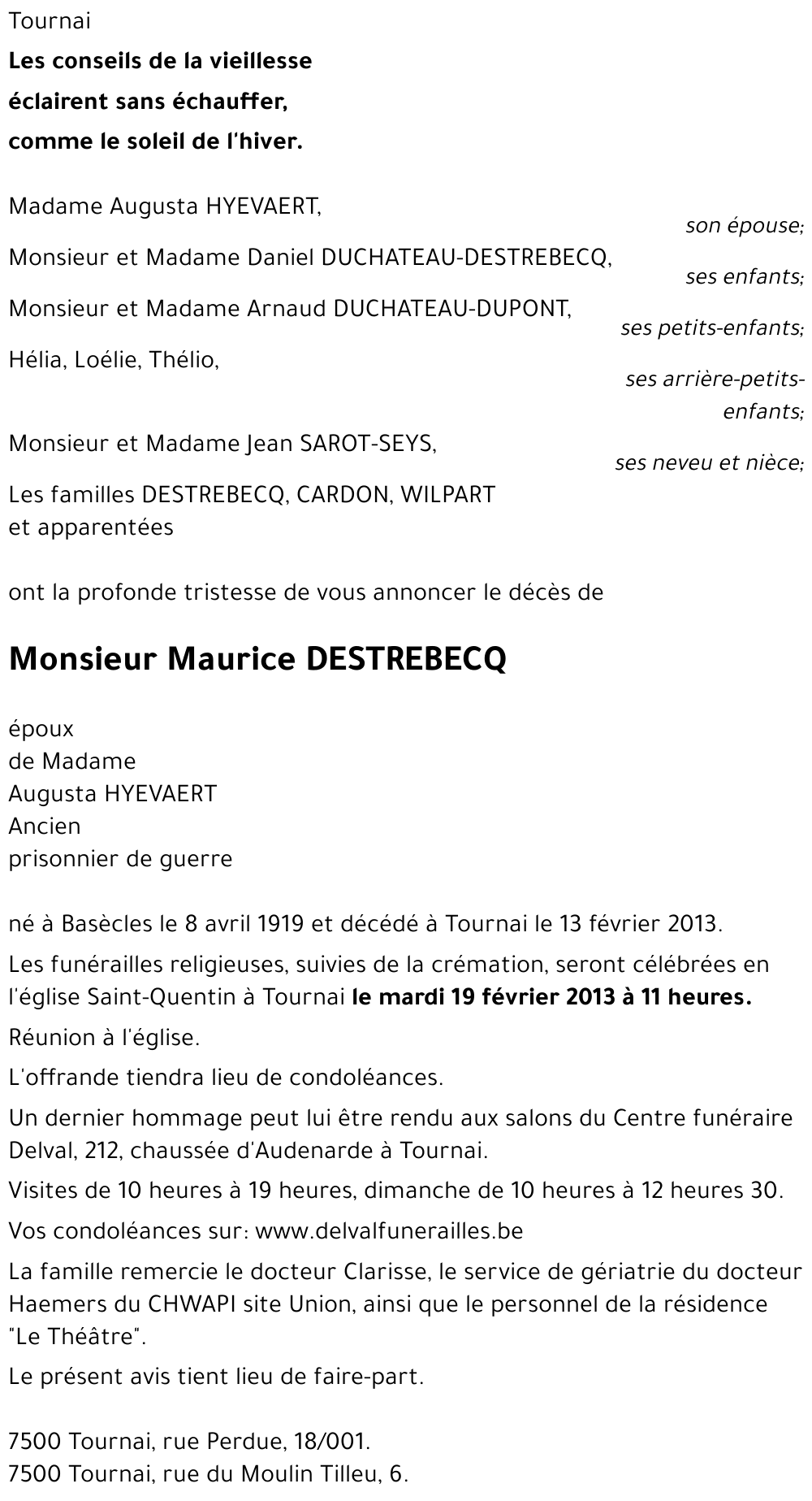 Maurice DESTREBECQ