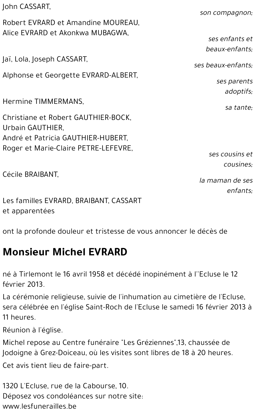 Michel EVRARD