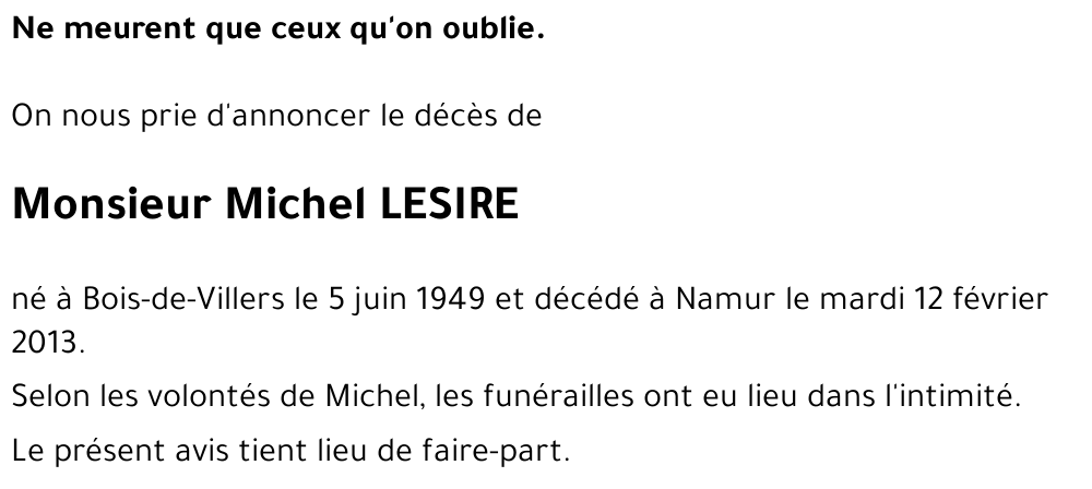 Michel LESIRE