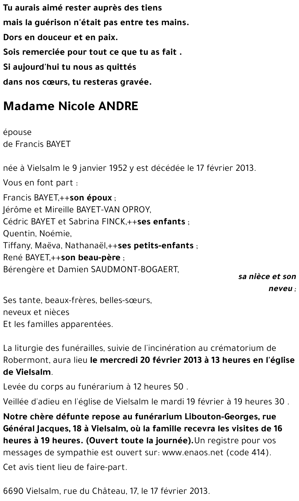 Nicole ANDRE