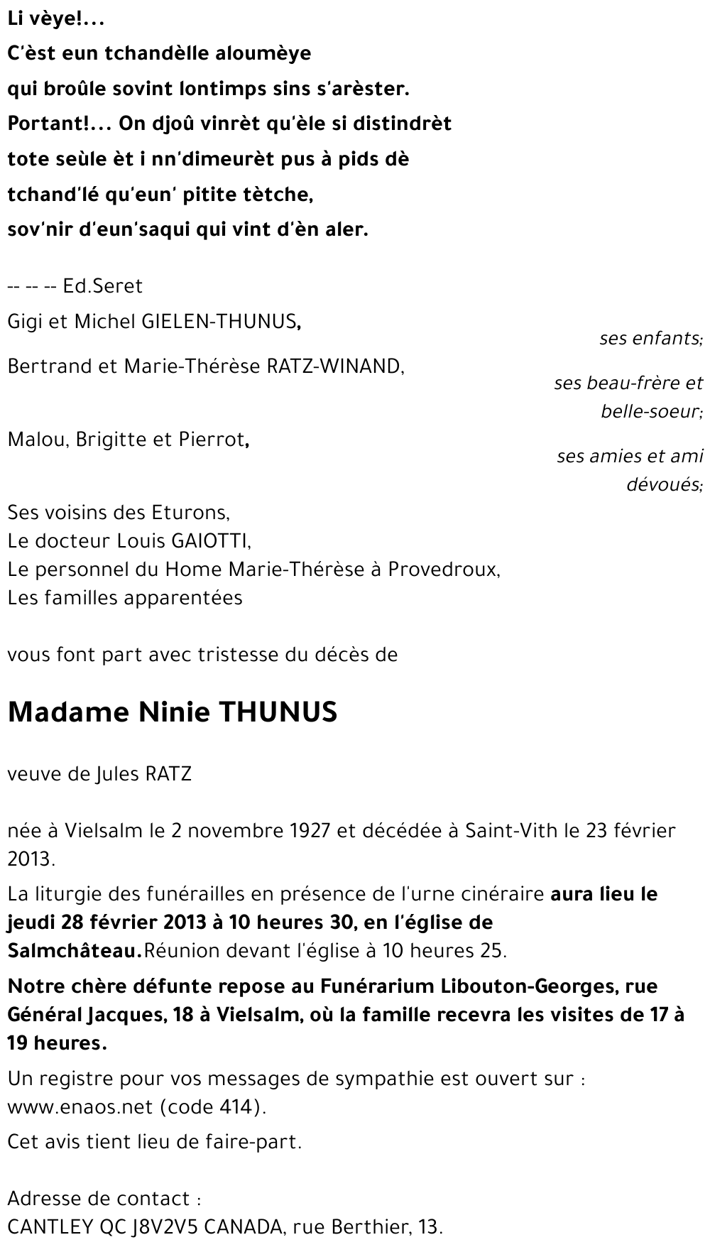 Ninie THUNUS