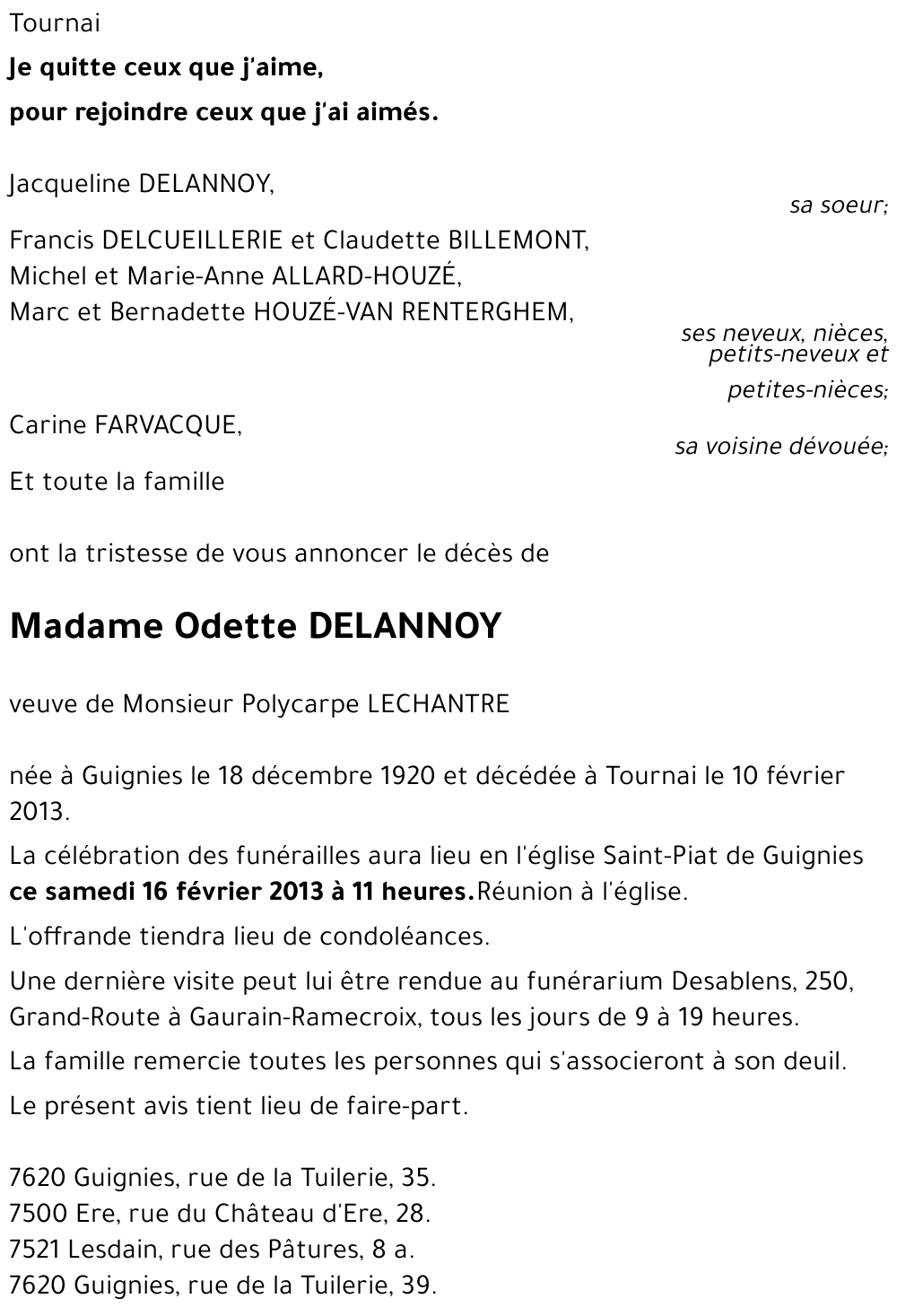 Odette DELANNOY