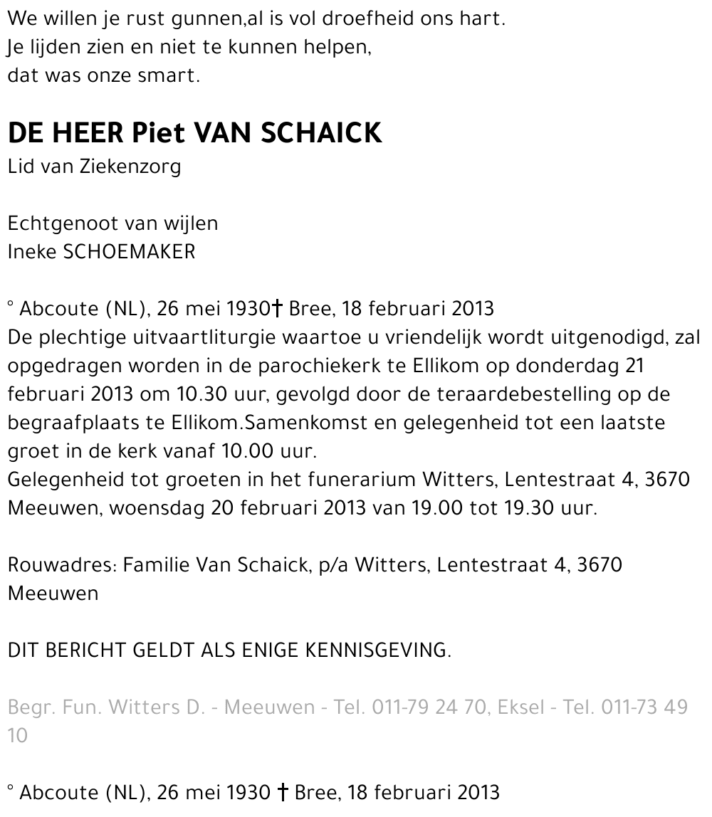 Piet Van Schaick