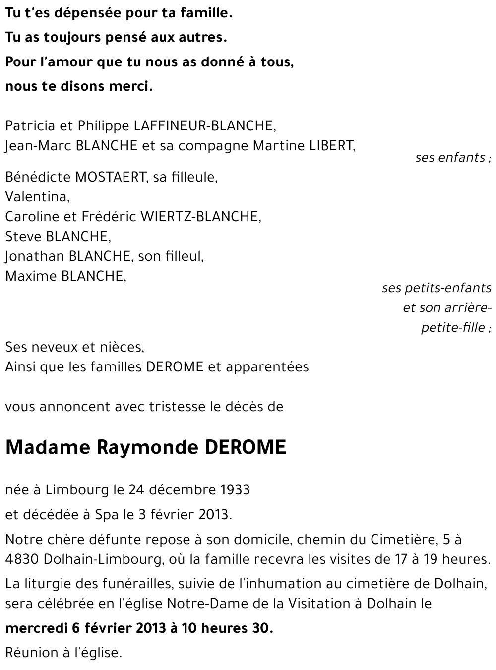 Raymonde DEROME