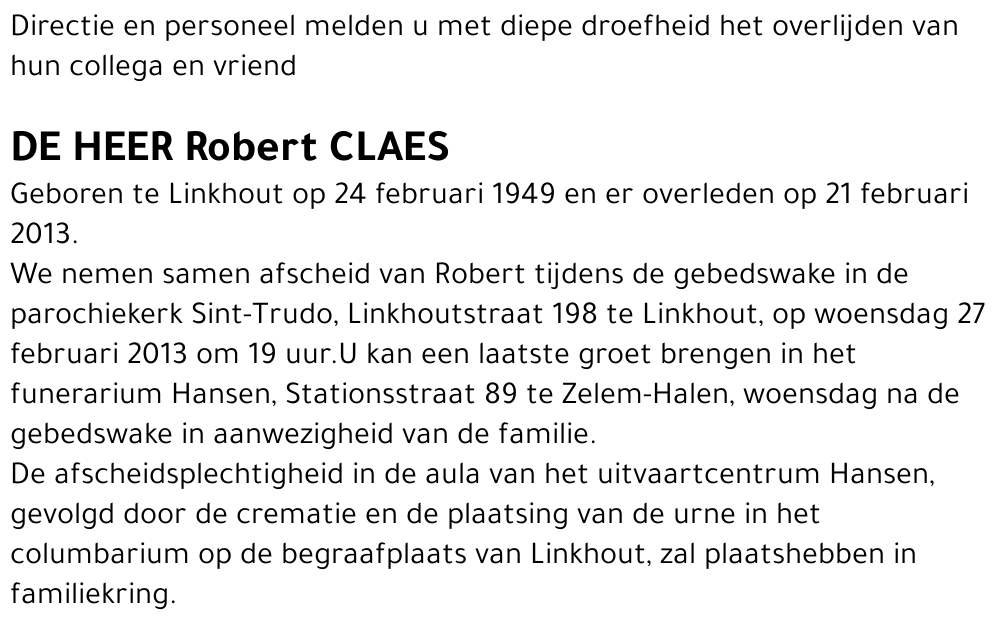 Robert CLAES