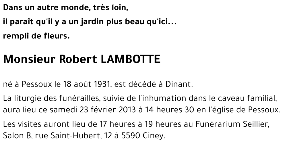 Robert LAMBOTTE