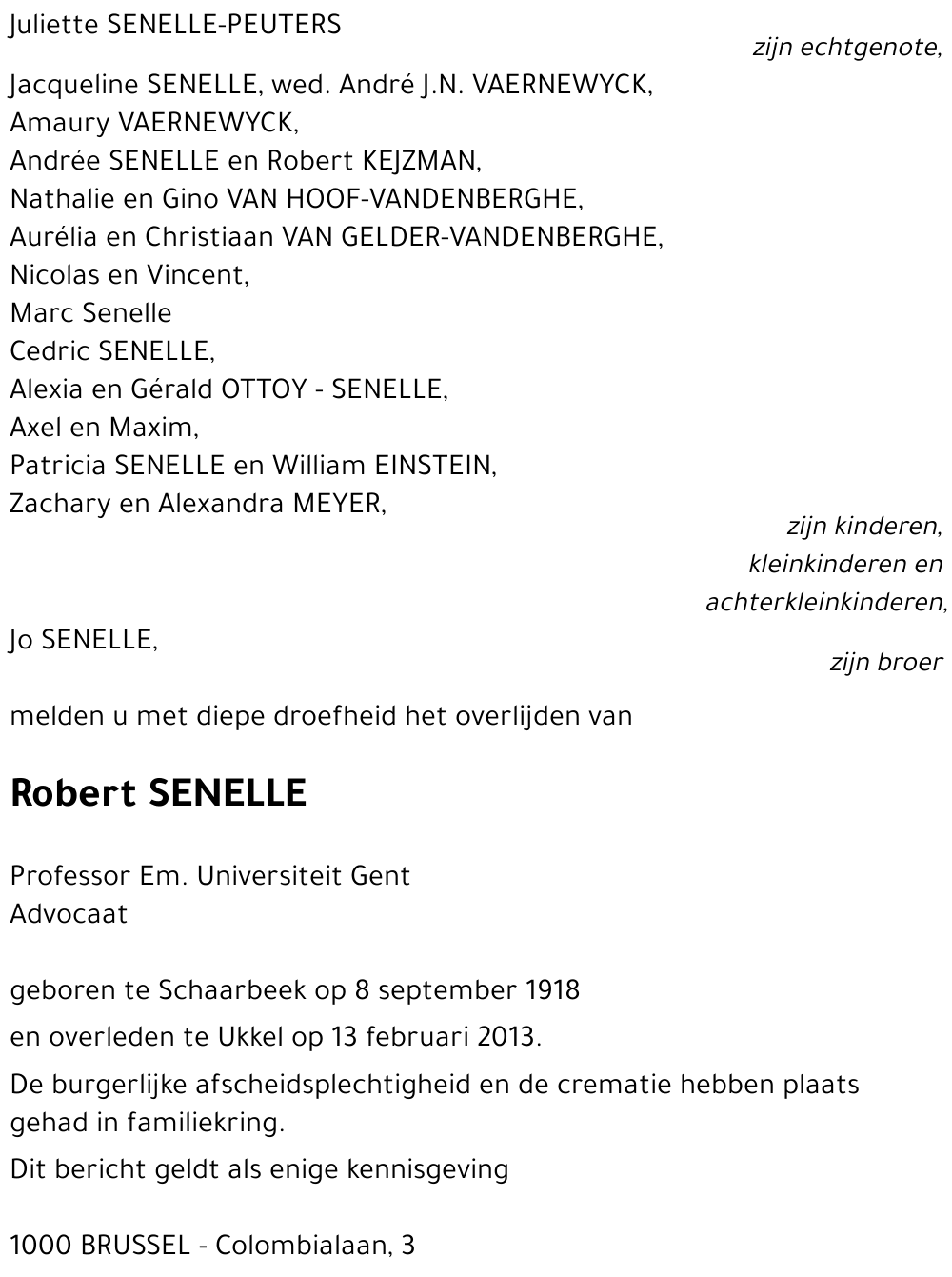 Robert SENELLE