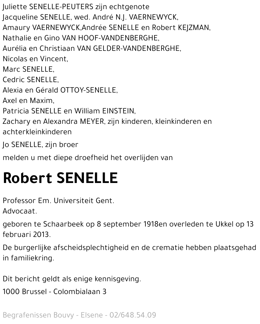 Robert SENELLE