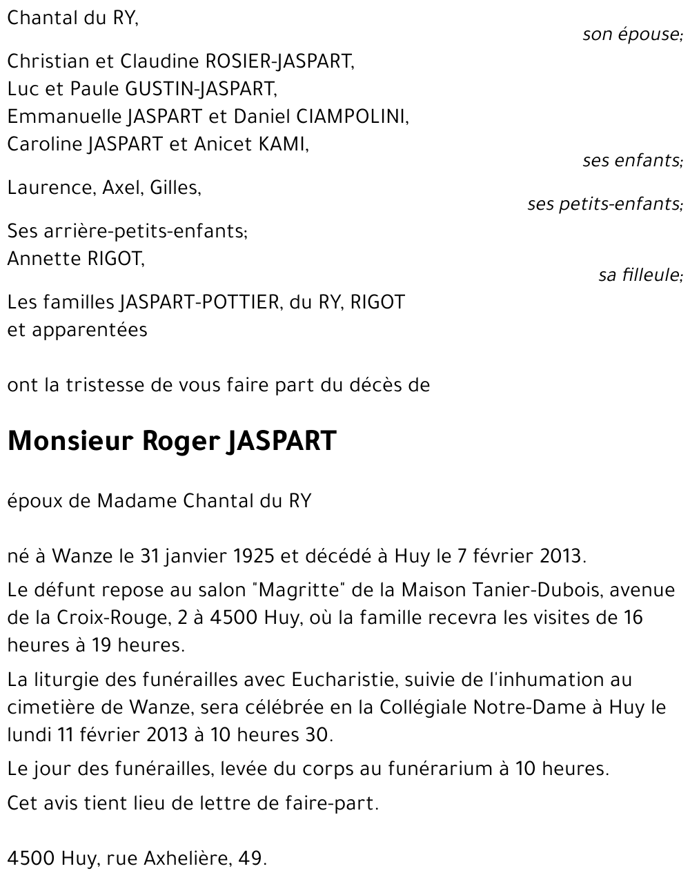 Roger JASPART