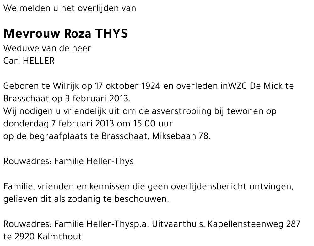 Rozalie Georgette Thys