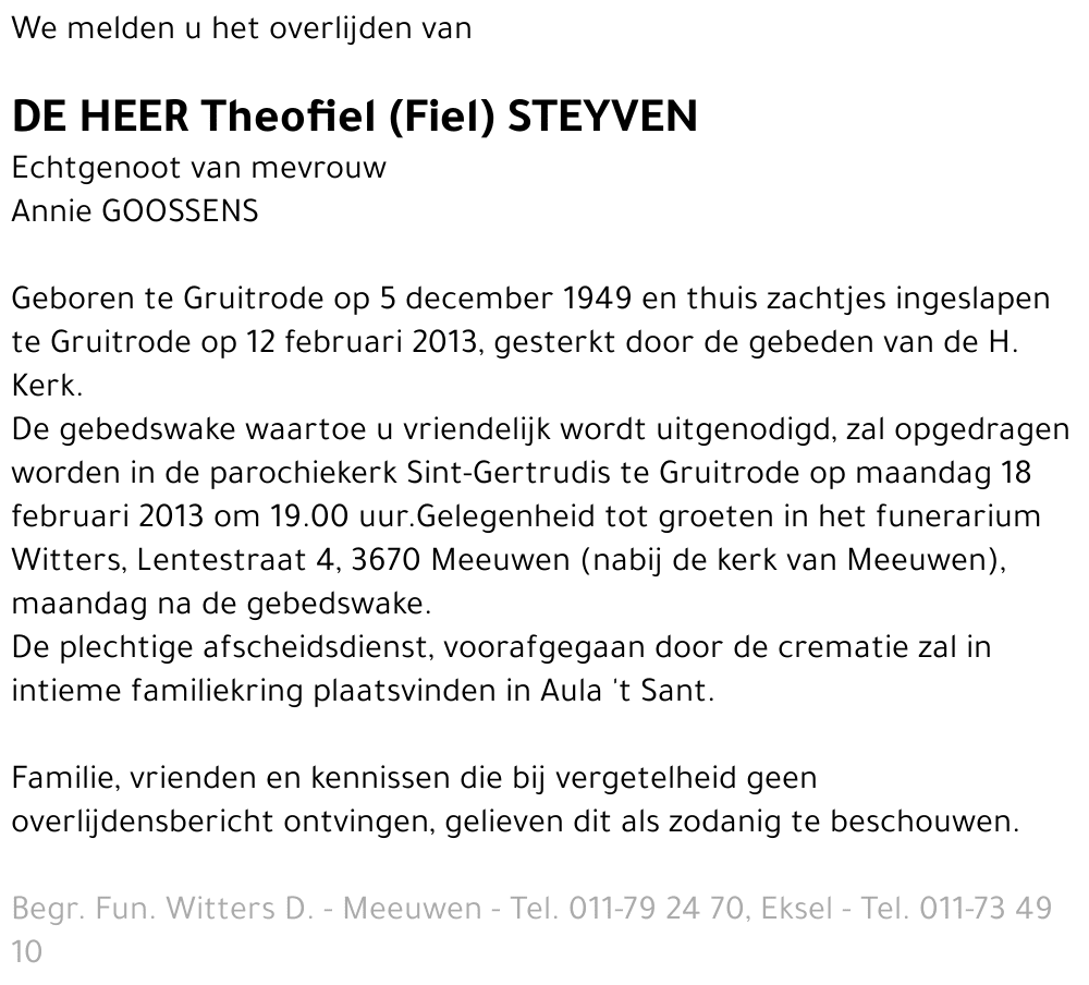 Theofiel (Fiel) STEYVEN