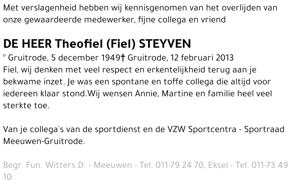 Theofiel (Fiel) STEYVEN