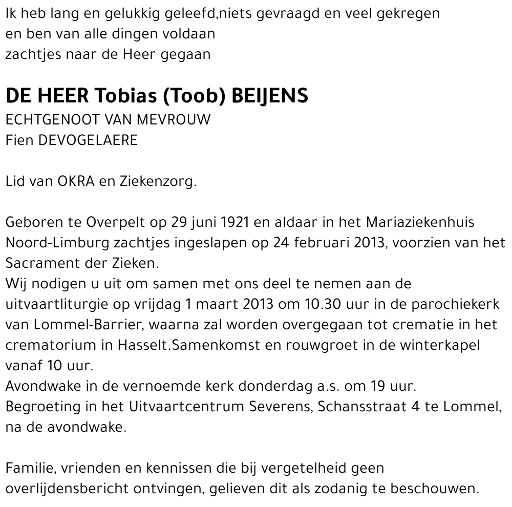 Tobias (Toob) Beijens