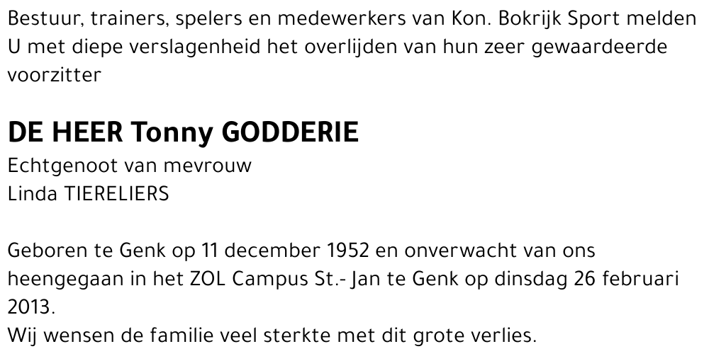 Tonny GODDERIE