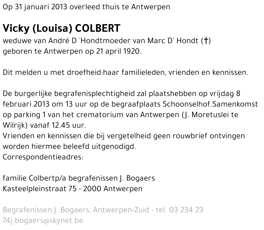 Vicky (Louisa) Colbert