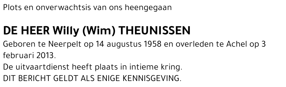 Willy (Wim) Theunissen