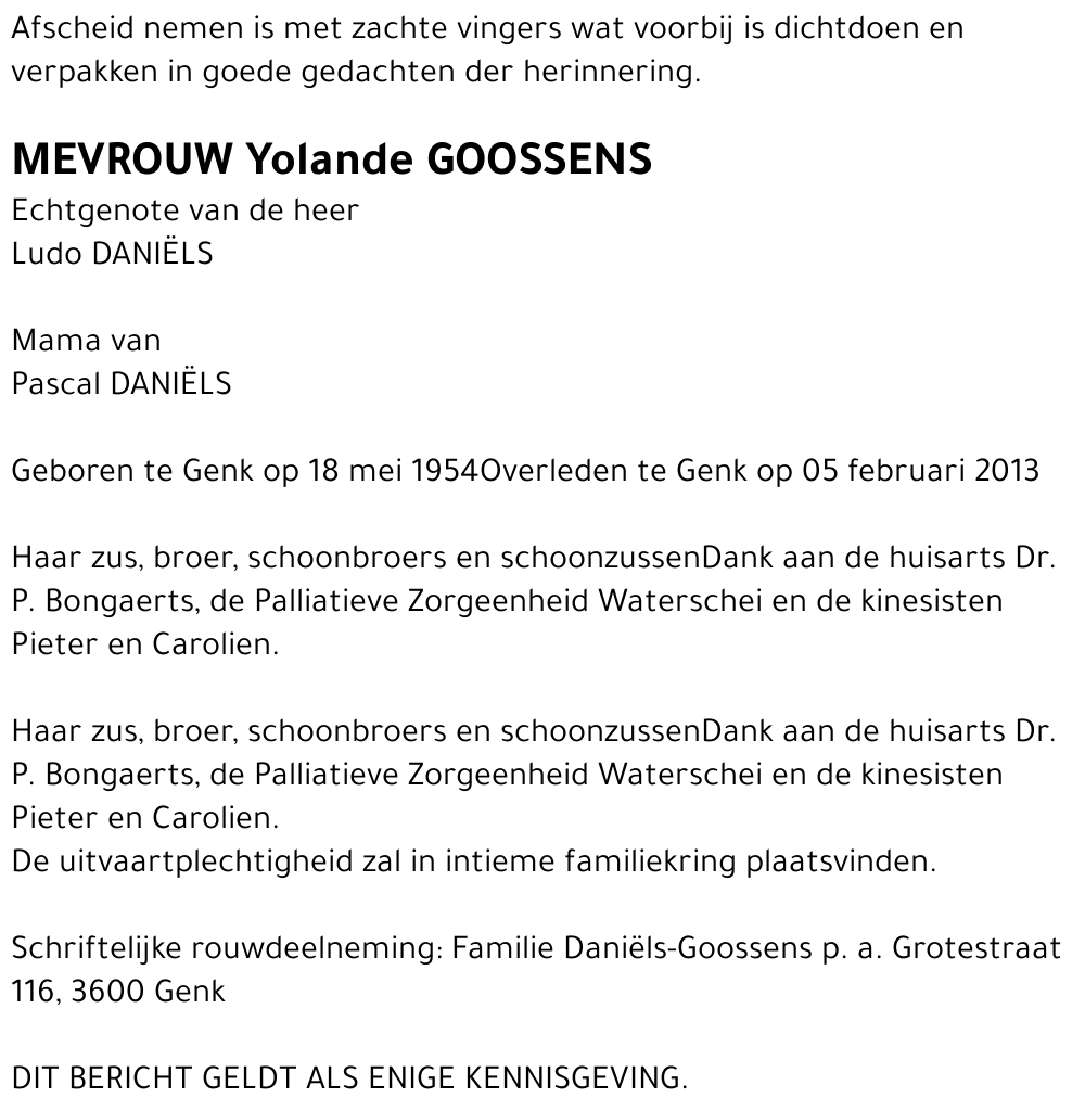 Yolande GOOSSENS